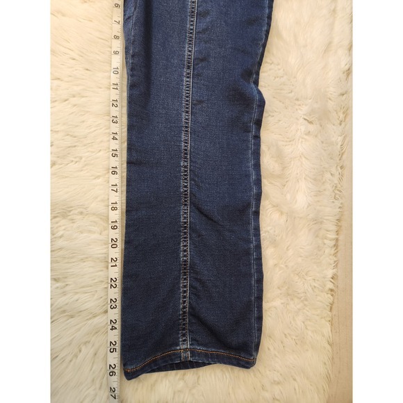 Pure Jill Women's Blue Mid‎ Rise Denim Elastic Waist Slim Leg Ankle Jeans Medium - Picture 7 of 7